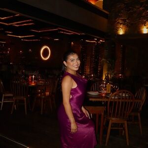 ZARA Purple Satin Dress OPEN BACK
